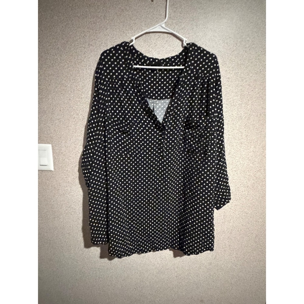 Torrid Harper Black Polka Dot Georgette Pullover Blouse Size 5 Plus Size